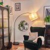 Bassagoda Staande lamp, Booglampen Zwart, 1-licht, Stoffen kap