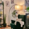 Bassagoda Staande lamp, Booglampen Zwart, 1-licht, Stoffen kap