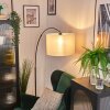 Bassagoda Staande lamp, Booglampen Zwart, 1-licht, Stoffen kap