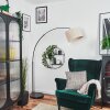 Bassagoda Staande lamp, Booglampen Zwart, 1-licht, Stoffen kap