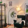 Bassagoda Staande lamp, Booglampen Zwart, 1-licht, Stoffen kap