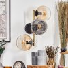 Koyoto Kogellampje, Wandlamp Goud, Zwart, 3-lichts