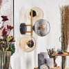 Koyoto Kogellampje, Wandlamp Goud, Zwart, 3-lichts