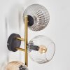 Koyoto Kogellampje, Wandlamp Goud, Zwart, 3-lichts