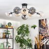 Koyoto Plafondlamp, Kogellampje Amber, Duidelijk, Rookkleurig, 8-lichts