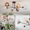Koyoto Plafondlamp, Kogellampje 78 cm Amber, Duidelijk, Rookkleurig, 6-lichts