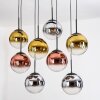 Gastor Hanglamp, Kogellampje, Hanglamp Chroom, Goud, Duidelijk, Koperkleurig, Rookkleurig, 8-lichts
