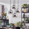 Koyoto Hanglamp, Kogellampje, Cluster hanglamp Chroom, Duidelijk, Rookkleurig, 4-lichts