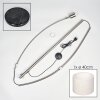Bassagoda Staande lamp, Booglampen Nikkel mat, Zwart, 1-licht, Stoffen lampenkap