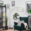 Bassagoda Staande lamp, Booglampen Nikkel mat, Zwart, 1-licht, Stoffen lampenkap