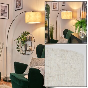 Bassagoda Staande lamp Nikkel mat, Zwart, 1-licht