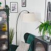 Bassagoda Staande lamp, Booglampen Chroom, Zwart, 1-licht, Stoffen lampenkap