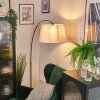 Bassagoda Staande lamp, Booglampen Chroom, Zwart, 1-licht, Stoffen lampenkap