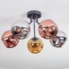 Ripoll Plafondlamp, Kogellampje Chroom, Goud, Koperkleurig, Rookkleurig, 5-lichts