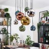 Ripoll Hanglamp, Kogellampje, Hanglamp Natuurlijke kleuren, Zwart, 8-lichts