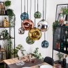 Ripoll Hanglamp, Kogellampje, Hanglamp Natuurlijke kleuren, Zwart, 8-lichts