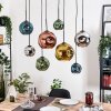 Ripoll Hanglamp, Kogellampje, Hanglamp Natuurlijke kleuren, Zwart, 8-lichts