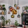 Ripoll Hanglamp, Kogellampje, Hanglamp Natuurlijke kleuren, Zwart, 8-lichts
