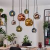 Ripoll Hanglamp, Kogellampje, Hanglamp Natuurlijke kleuren, Zwart, 8-lichts