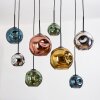 Ripoll Hanglamp, Kogellampje, Hanglamp Natuurlijke kleuren, Zwart, 8-lichts