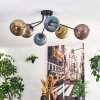 Koyoto Plafondlamp, Kogellampje 73 cm Blauw, Goud, Koperkleurig, 6-lichts