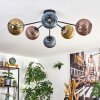 Koyoto Plafondlamp, Kogellampje 73 cm Blauw, Goud, Koperkleurig, 6-lichts