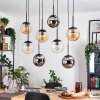 Gastor Hanglamp, Kogellampje, Hanglamp Amber, Chroom, Duidelijk, Rookkleurig, 8-lichts