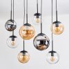Gastor Hanglamp, Kogellampje, Hanglamp Amber, Chroom, Duidelijk, Rookkleurig, 8-lichts