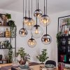 Gastor Hanglamp, Kogellampje, Hanglamp Amber, Chroom, Duidelijk, Rookkleurig, 8-lichts
