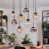 Gastor Hanglamp, Kogellampje, Hanglamp Amber, Chroom, Duidelijk, Rookkleurig, 8-lichts