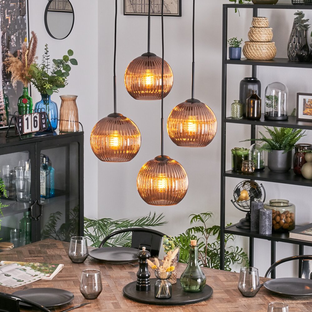Koyoto Hanglamp, Kogellampje, Cluster hanglamp Koperkleurig, 4-lichts main product photo