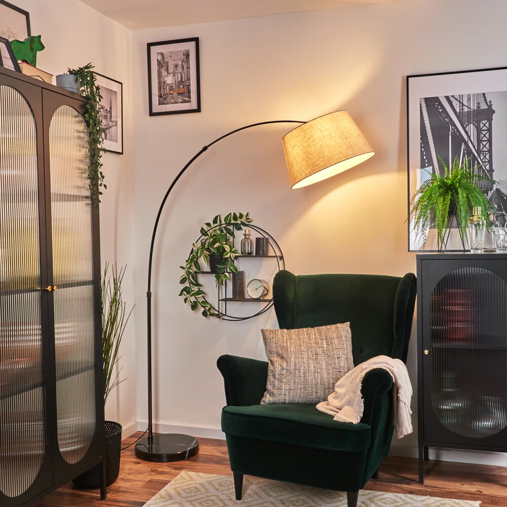 Bassagoda Staande lamp Chroom, Zwart, 1-licht