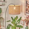 Barcos Staande lamp, Booglampen Chroom, Zwart, 1-licht, Stoffen kap
