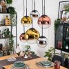 Gastor Hanglamp, Kogellampje, Hanglamp Chroom, Goud, Duidelijk, Koperkleurig, Rookkleurig, 6-lichts