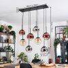 Gastor Hanglamp, Kogellampje, Hanglamp Amber, Chroom, Duidelijk, Koperkleurig, Rookkleurig, 8-lichts