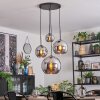 Koyoto Hanglamp, Kogellampje, Cluster hanglamp Chroom, Rookkleurig, 4-lichts Koyoto Hanglamp, Kogellampje, Cluster hanglamp Chroom, Rookkleurig, 4-lichts