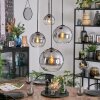 Koyoto Hanglamp, Kogellampje, Cluster hanglamp Duidelijk, Rookkleurig, 4-lichts