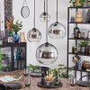 Koyoto Kogellampje, Cluster hanglamp Duidelijk, Rookkleurig, 4-lichts