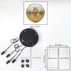 Ripoll Hanglamp, Kogellampje, Cluster hanglamp Goud, Duidelijk, 4-lichts