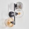 Koyoto Kogellampje, Wandlamp Amber, Duidelijk, Rookkleurig, 3-lichts