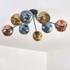 Ripoll Plafondlamp, Kogellampje Blauw, Goud, Koperkleurig, 8-lichts