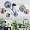 Koyoto Plafondlamp, Kogellampje 78 cm Blauw, Groen, Koperkleurig, 6-lichts