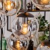 Gastor Hanglamp, Kogellampje, Hanglamp Amber, Chroom, Duidelijk, Rookkleurig, 8-lichts