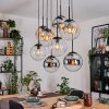 Gastor Hanglamp, Kogellampje, Hanglamp Amber, Chroom, Duidelijk, Rookkleurig, 8-lichts