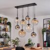 Gastor Hanglamp, Kogellampje, Hanglamp Amber, Chroom, Duidelijk, Rookkleurig, 8-lichts