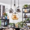 Koyoto Hanglamp, Kogellampje, Cluster hanglamp Amber, Chroom, Duidelijk, Rookkleurig, 4-lichts