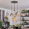 Koyoto Hanglamp, Kogellampje, Cluster hanglamp Amber, Chroom, Duidelijk, Rookkleurig, 4-lichts