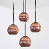 Ripoll Hanglamp, Kogellampje, Cluster hanglamp Koperkleurig, 4-lichts