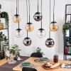 Gastor Hanglamp, Kogellampje, Hanglamp Amber, Chroom, Duidelijk, Rookkleurig, 8-lichts