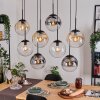 Gastor Hanglamp, Kogellampje, Hanglamp Amber, Duidelijk, Rookkleurig, 8-lichts
